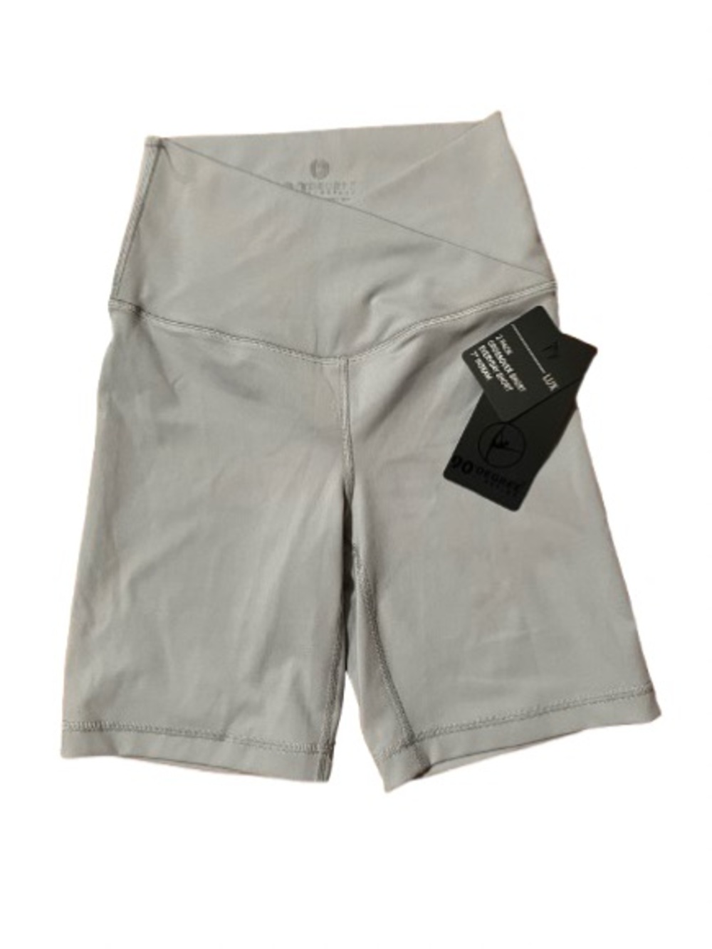 NWT 90 Degree by Reflex Sleet Gray Interlock Crossover 7” Shorts Size XS